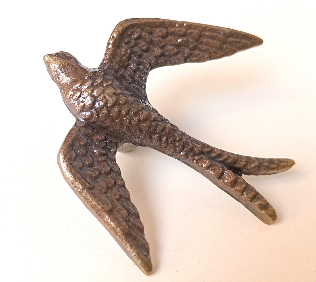 Black Kite Bird Cabinet Knob Antique Finish Bird Drawer Pull Nature Rustic Hardware