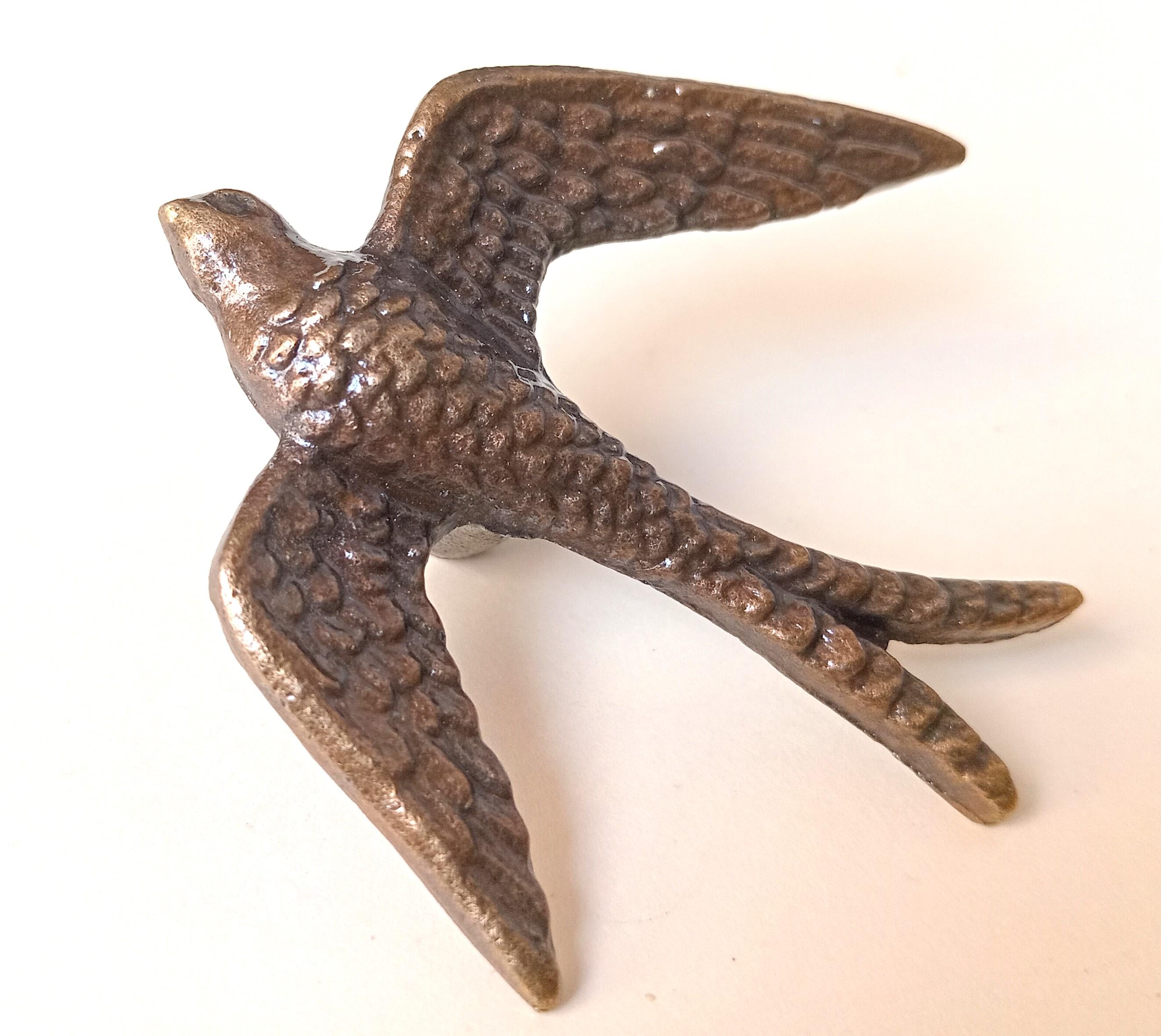 Black Kite Bird Cabinet Knob Antique Finish Bird Drawer Pull Nature Rustic Hardware