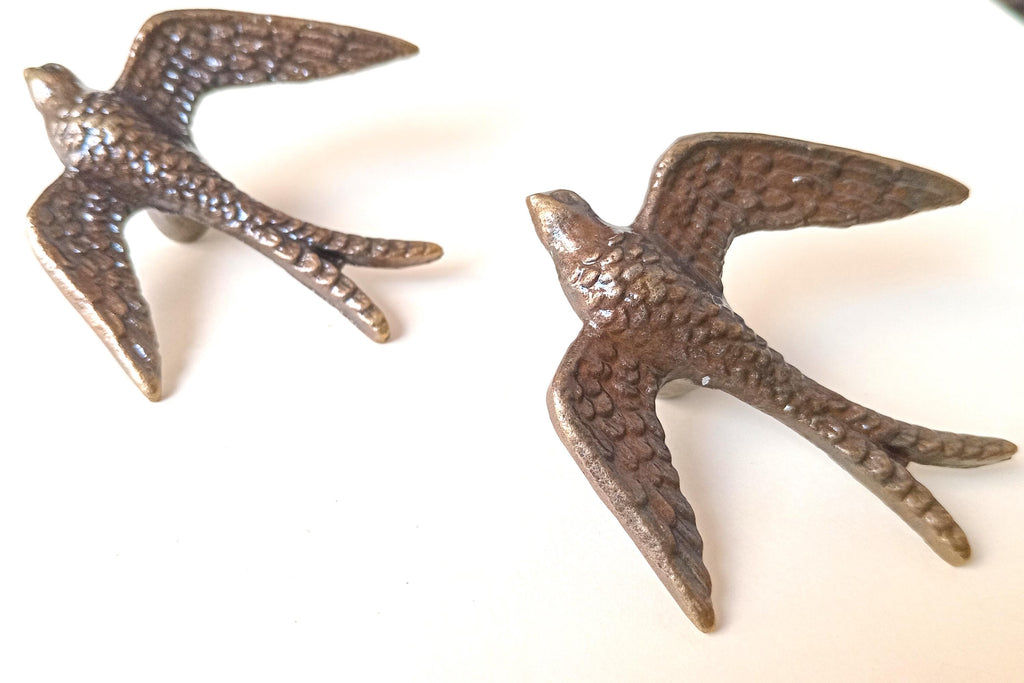 Black Kite Bird Cabinet Knob Antique Finish Bird Drawer Pull Nature Rustic Hardware