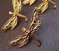Dragonfly Brass Cabinet Knob Vintage Nature Drawer Pull Handmade Insect Hardware
