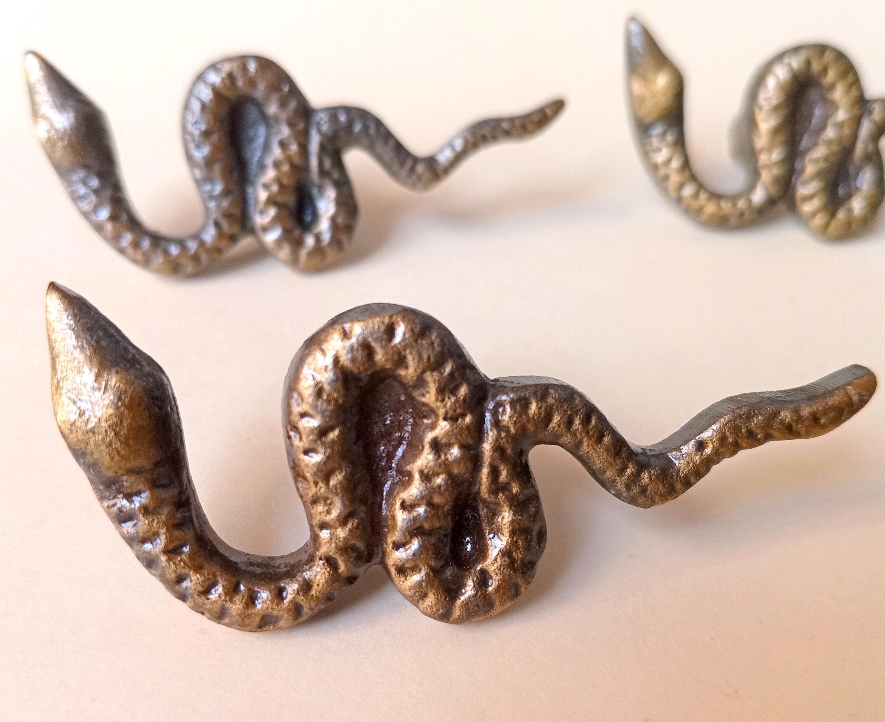 Snake Cast Iron Knob Antique Drawer Pull Rustic Cabinet Handle Vintage Decor