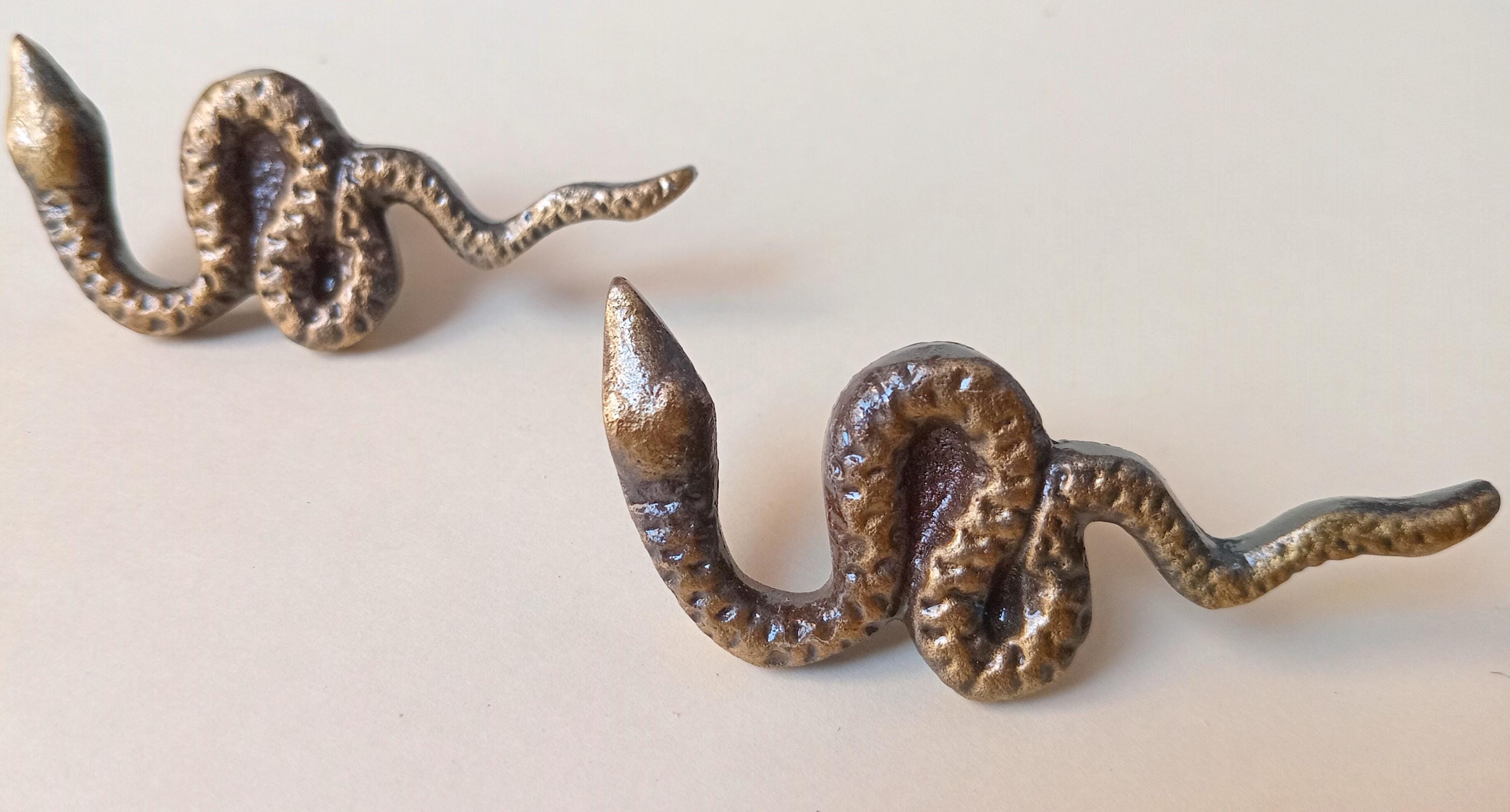 Snake Cast Iron Knob Antique Drawer Pull Rustic Cabinet Handle Vintage Decor